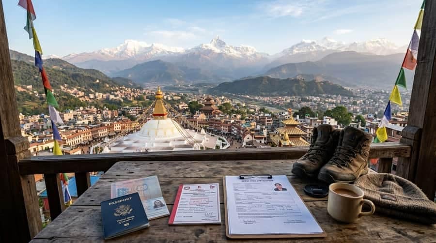 Kathmandu Nepal tourist visa on arrival and online pre-visa submission steps from Pakistan