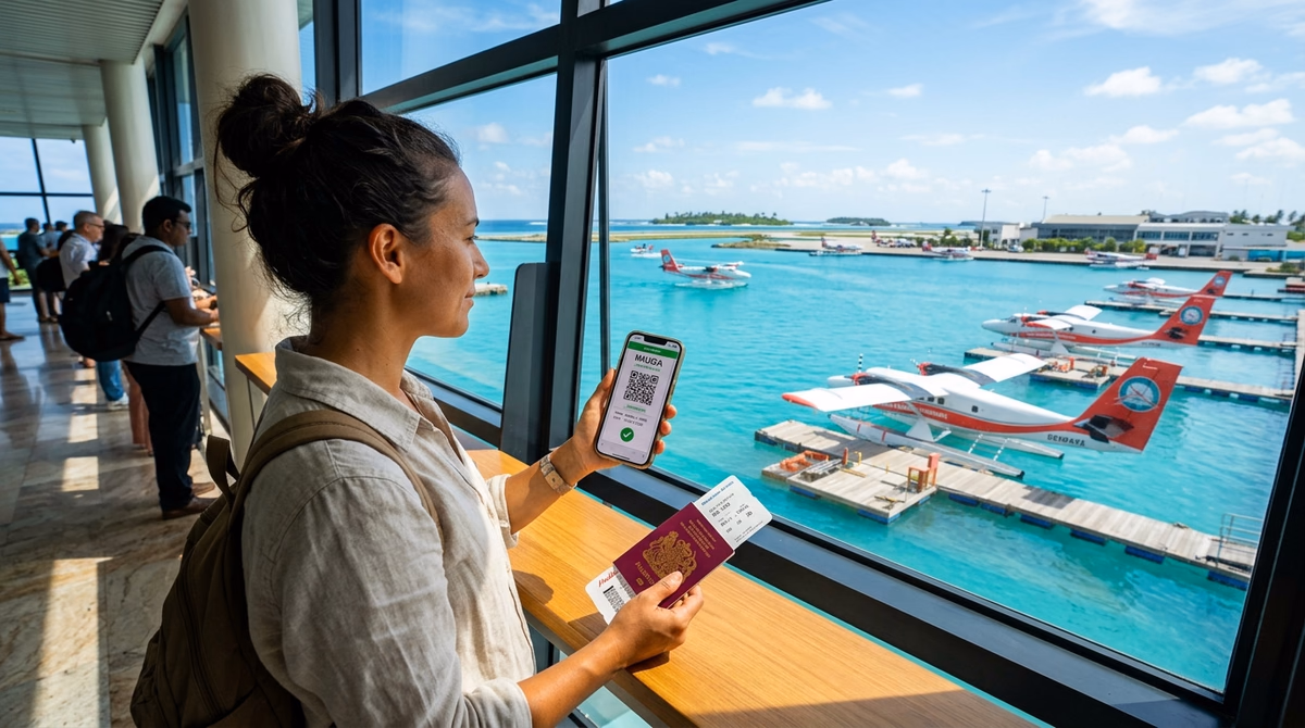 Maldives IMUGA digital traveller declaration QR code and Velana airport immigration guide for Pakistani tourists