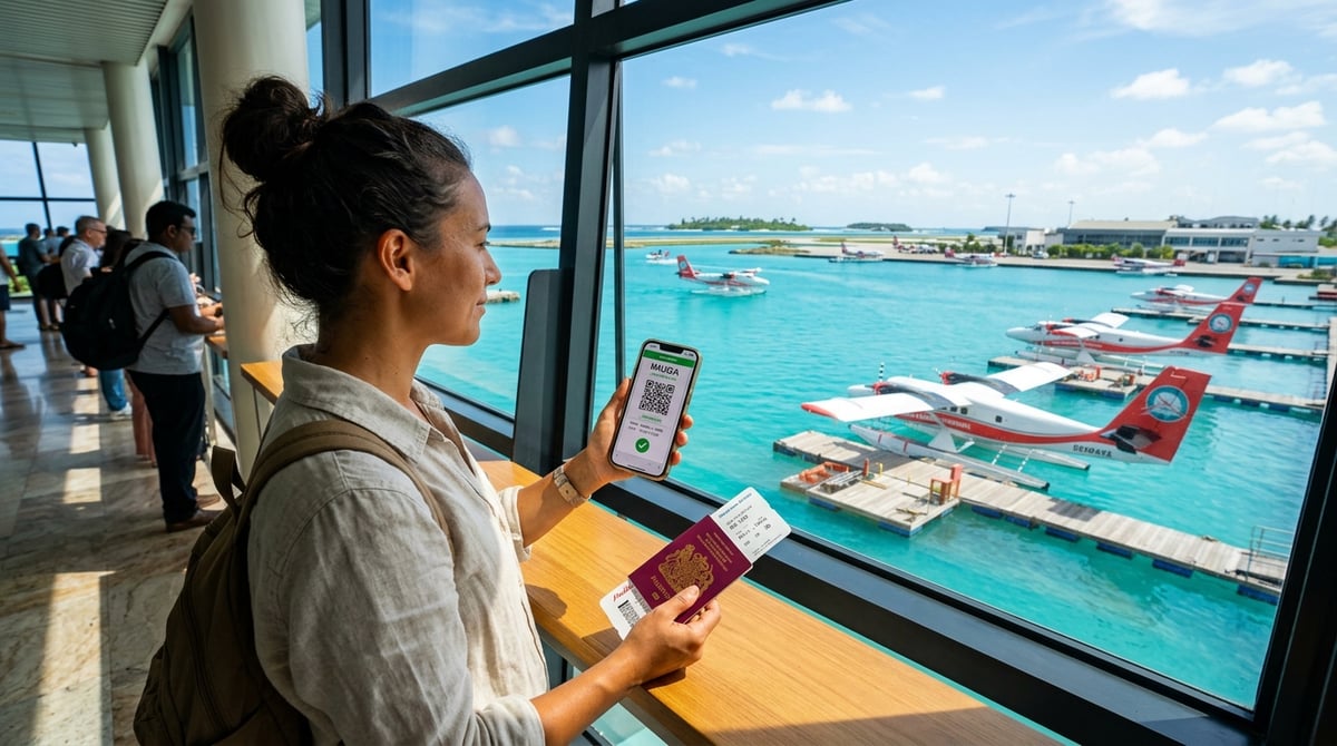 Maldives IMUGA digital traveller declaration QR code and Velana airport immigration guide for Pakistani tourists