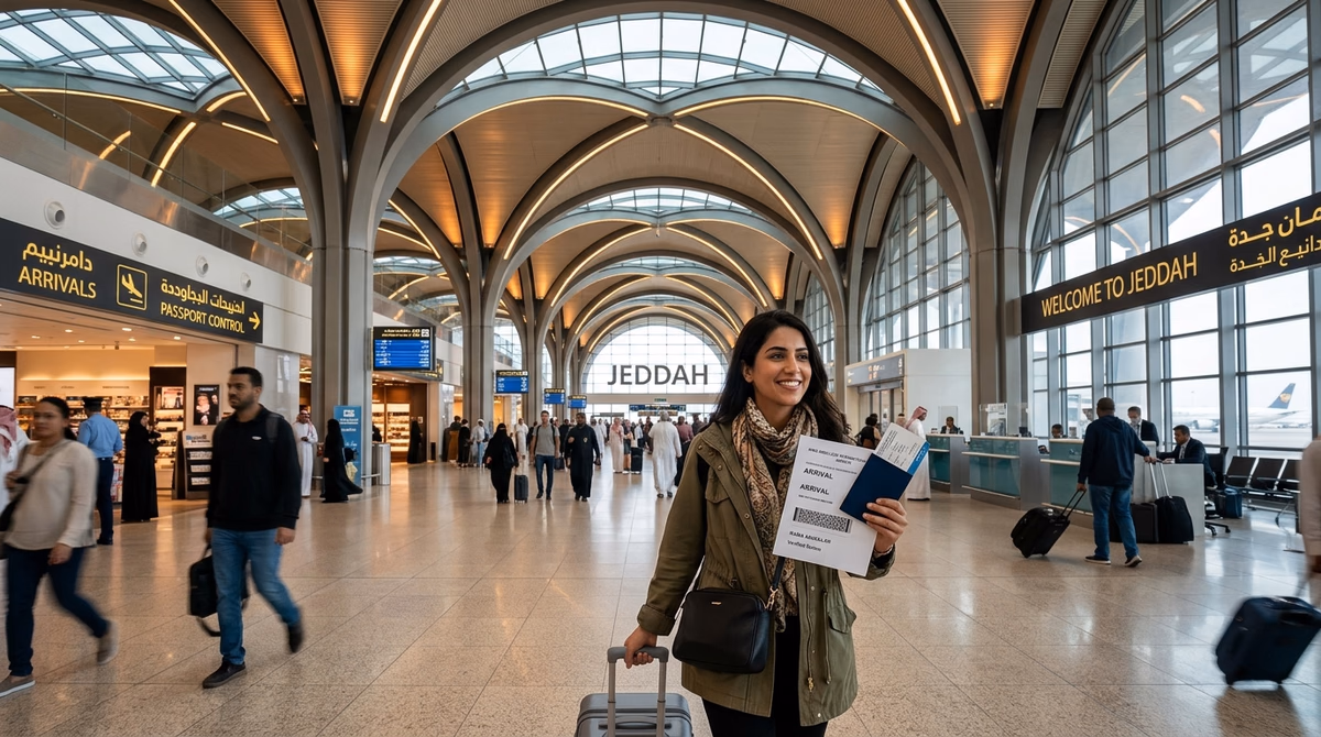 Saudi Arabia Muqeem arrival registration guide and Jeddah airport clearance for Pakistani Umrah and tourist visitors