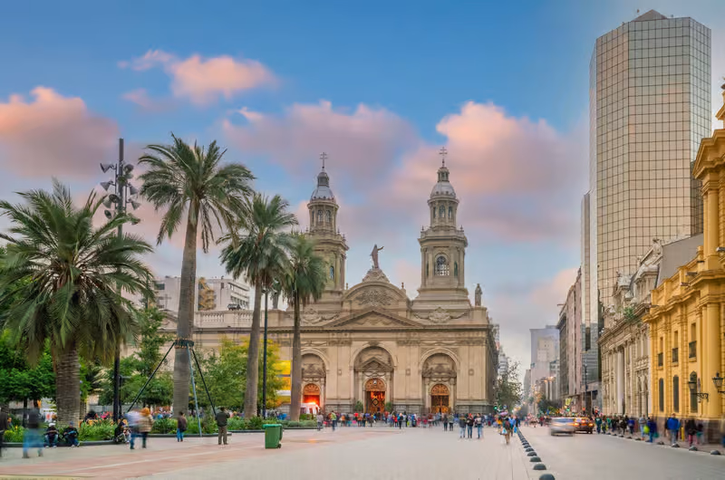 Plaza de Armas & Andes Mountains in Santiago, Chile — AMG Visa Guide
