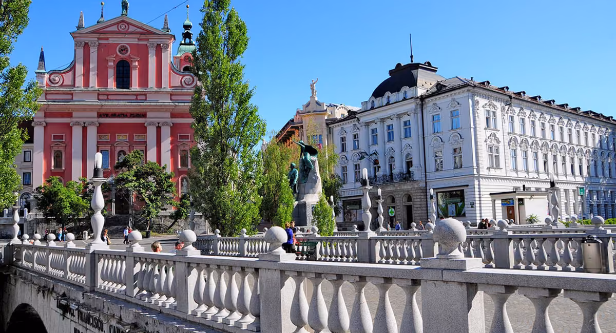Ljubljana Castle & Triple Bridge in Ljubljana, Slovenia — AMG Visa Guide